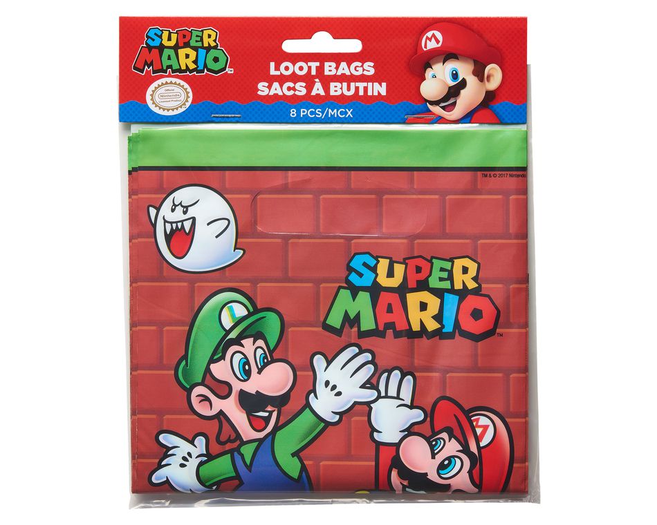 Super Mario Treat Bags, 8-Count,