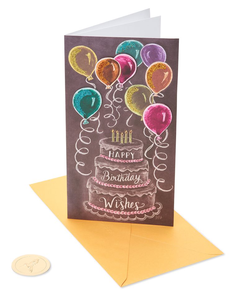 Chalkboard Cake Birthday Greeting Card