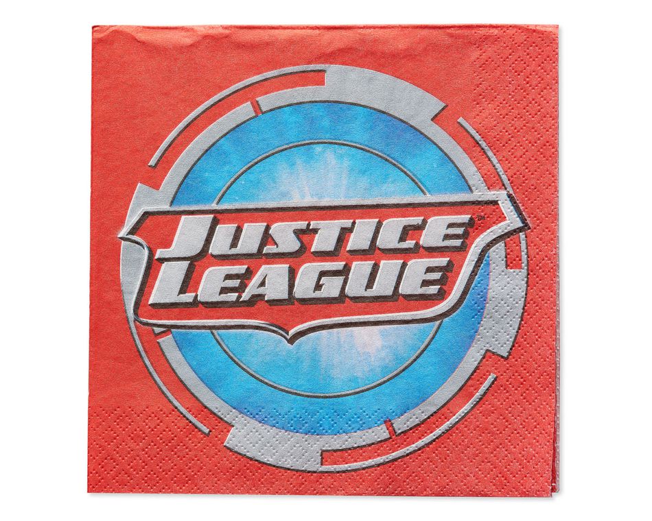 Justice League 16-Count Lunch Napkins, Party Supplies