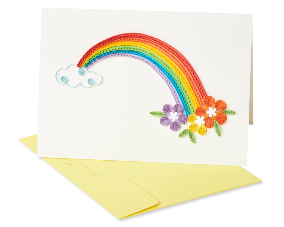 Rainbow Quilling Blank Greeting Card 