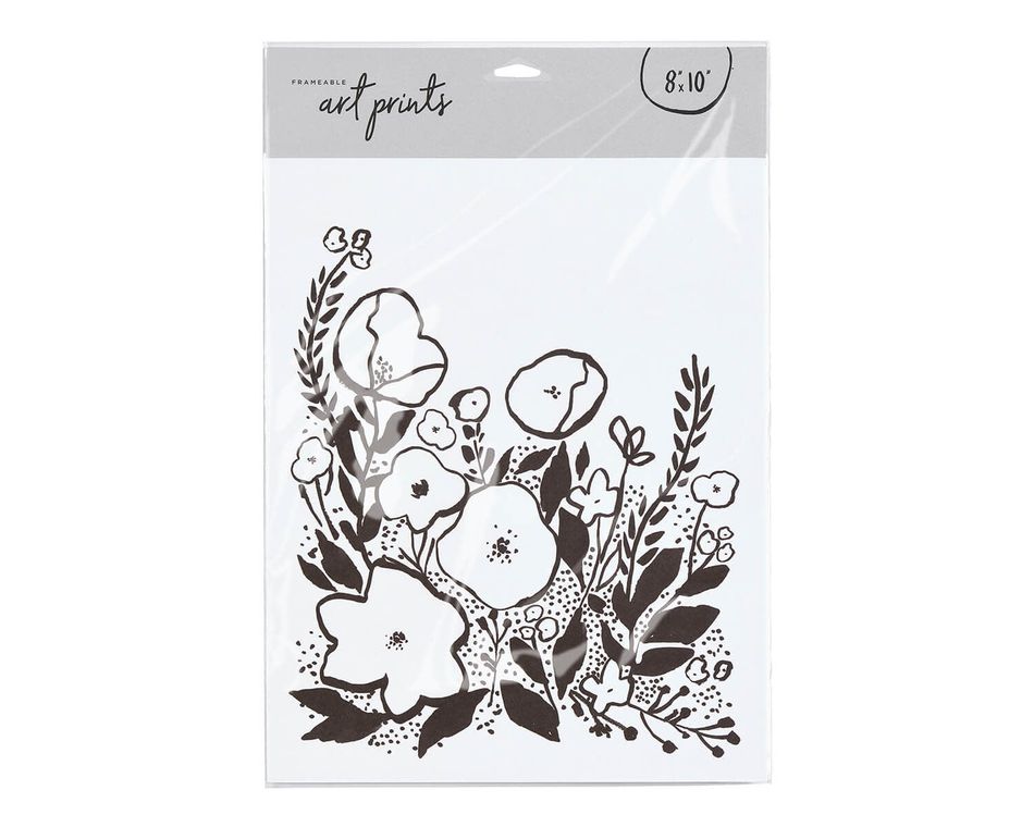 Black and White Flowers Frameable Art Print, 8 in. x 10 in.