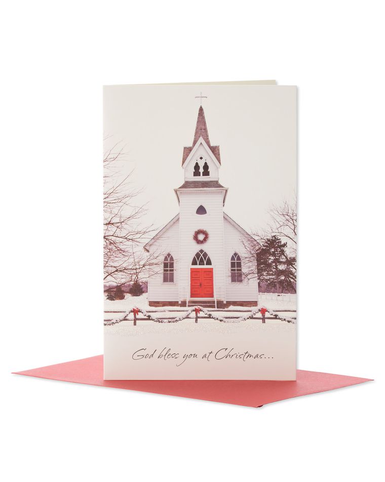 Snowy Church Christmas Boxed Cards, 14 Count