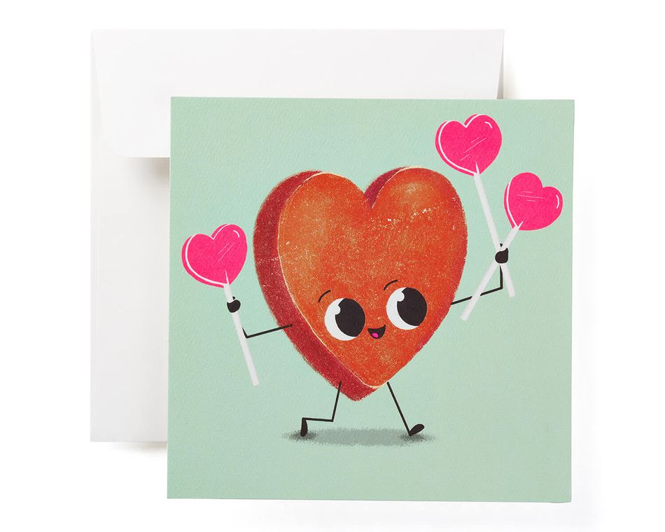 Candy Heart Valentine's Day Cards, 6-Count