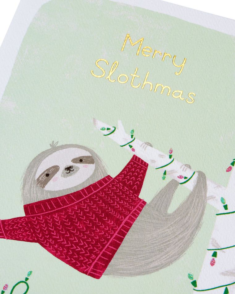 Merry Slothmas Christmas Card 