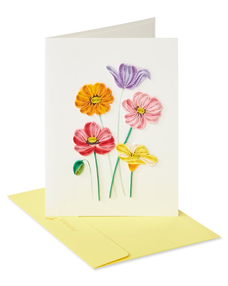 Flowers Birthday Quilling Greeting Card 
