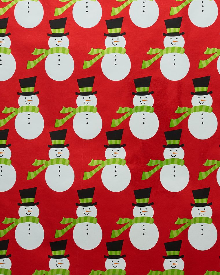 Snowmen Christmas Wrapping Paper, 25 Sq. Ft.