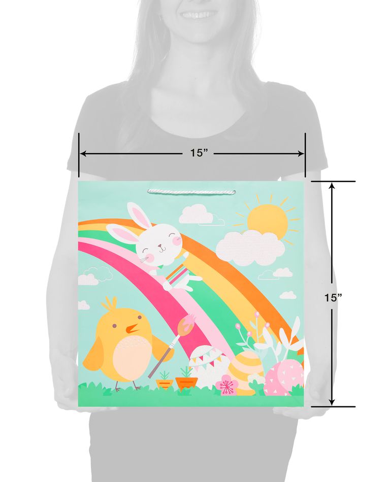 Extra Large Easter Bunny Rainbow Gift Bag