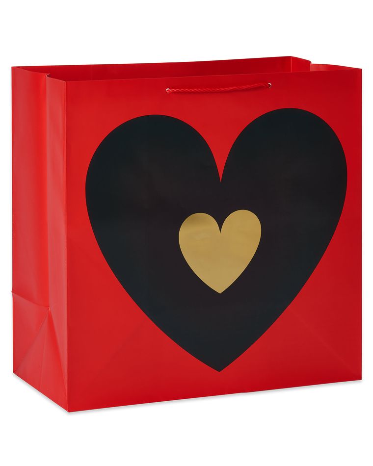 Black and Gold Foil Heart Extra-Large Bag