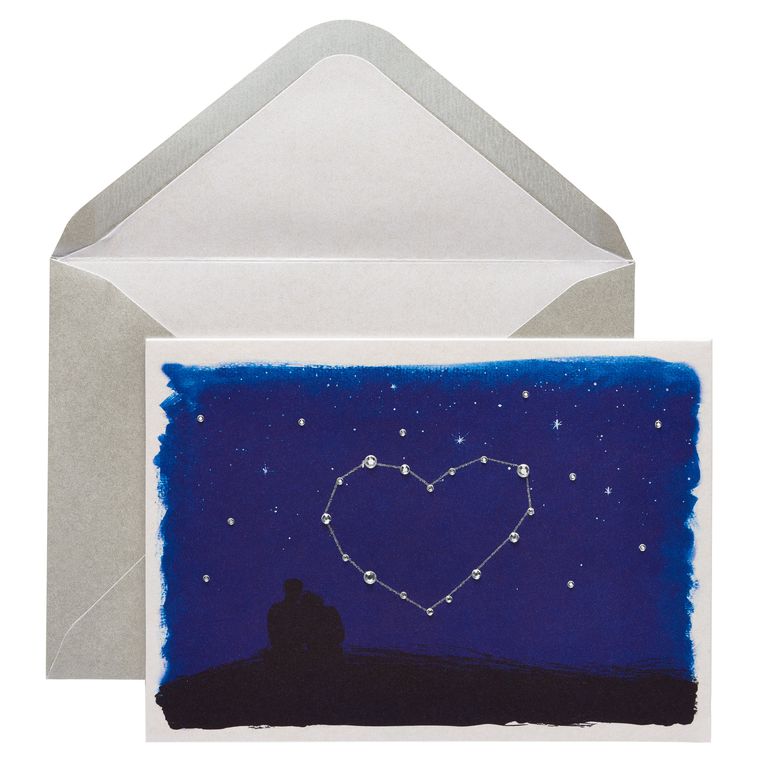 Star Crossed Lovers Valentine's Day Greeting Card 