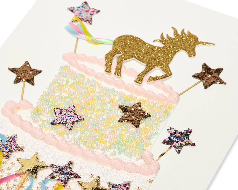 Unicorn Cake Birthday Greeting Card
