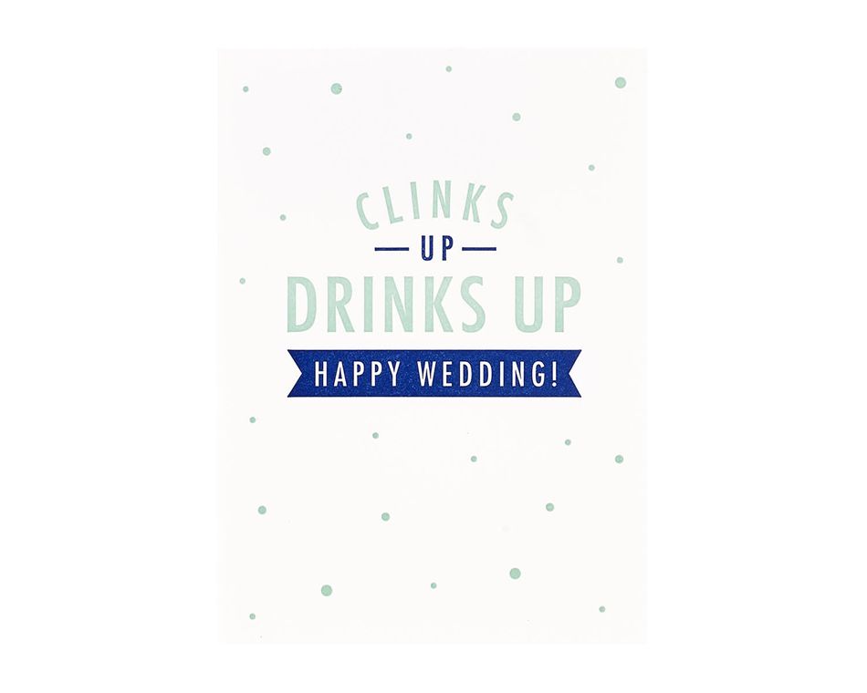 Clinks Up Wedding Card