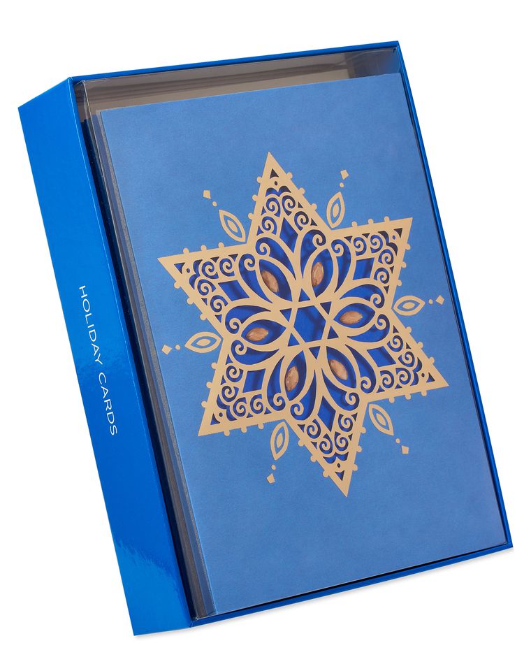 Star of David Chanukah Cards Boxed, 8-Count