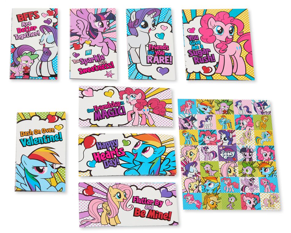 My Little Pony Magical Valentine's Day Exchange Cards with Stickers,, 32-Count 