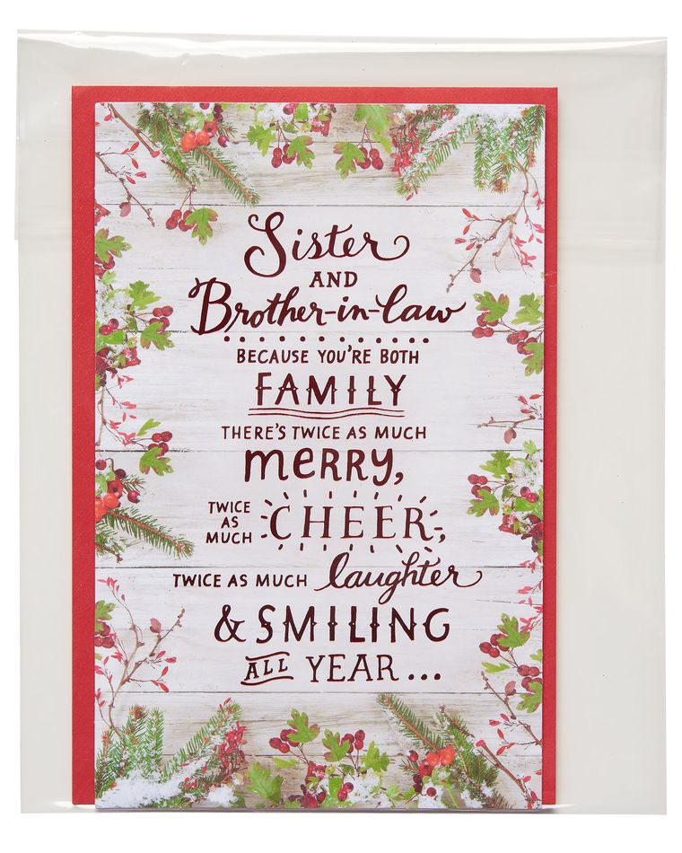Christmas Card for Sister and Brother-in-Law