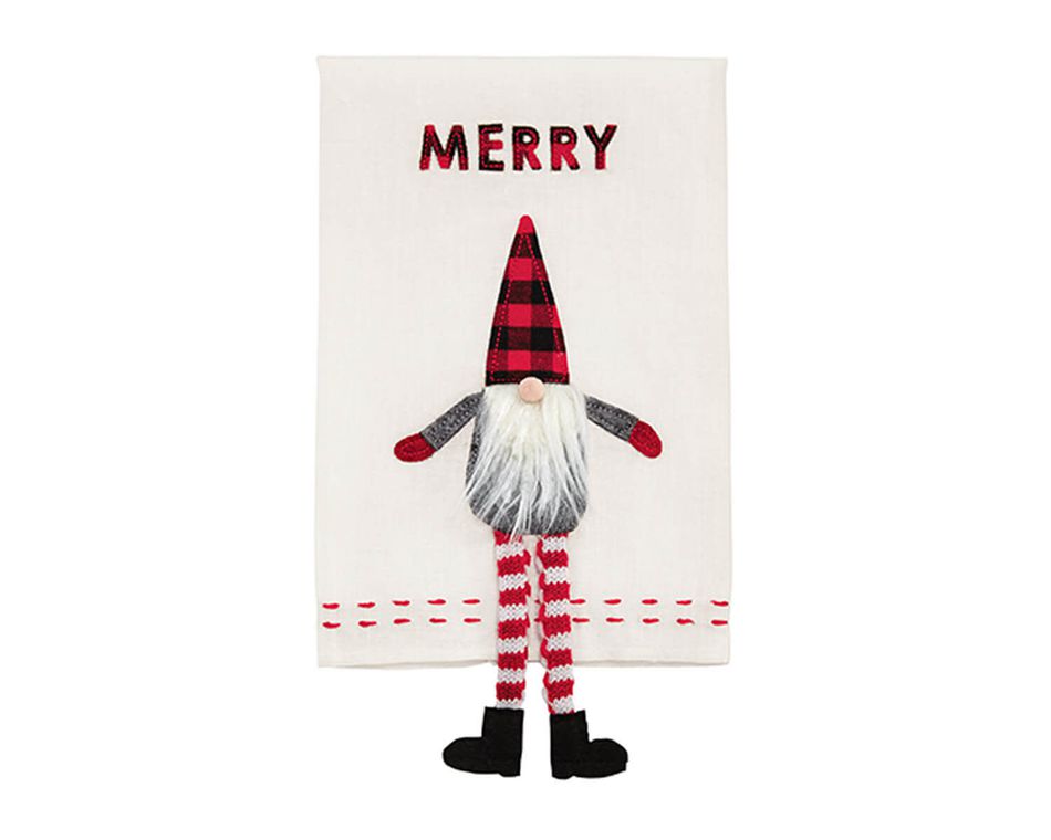 Mud Pie Merry Dangle Leg Gnome Towel
