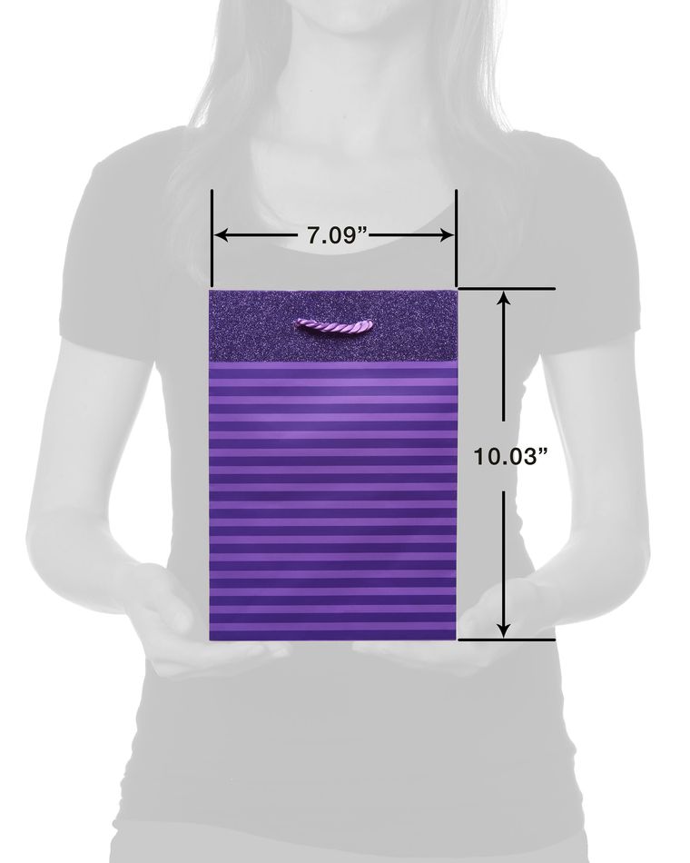 Small Purple Stripes with Glitter Gift Bag