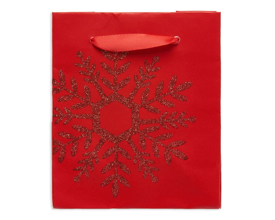 mini red snowflake christmas gift bag