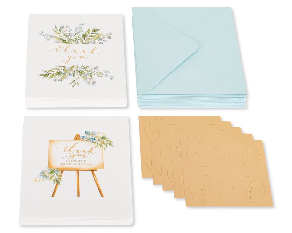 Eucalyptus Leaves Blank Note Cards with Envelopes, 20-Count
