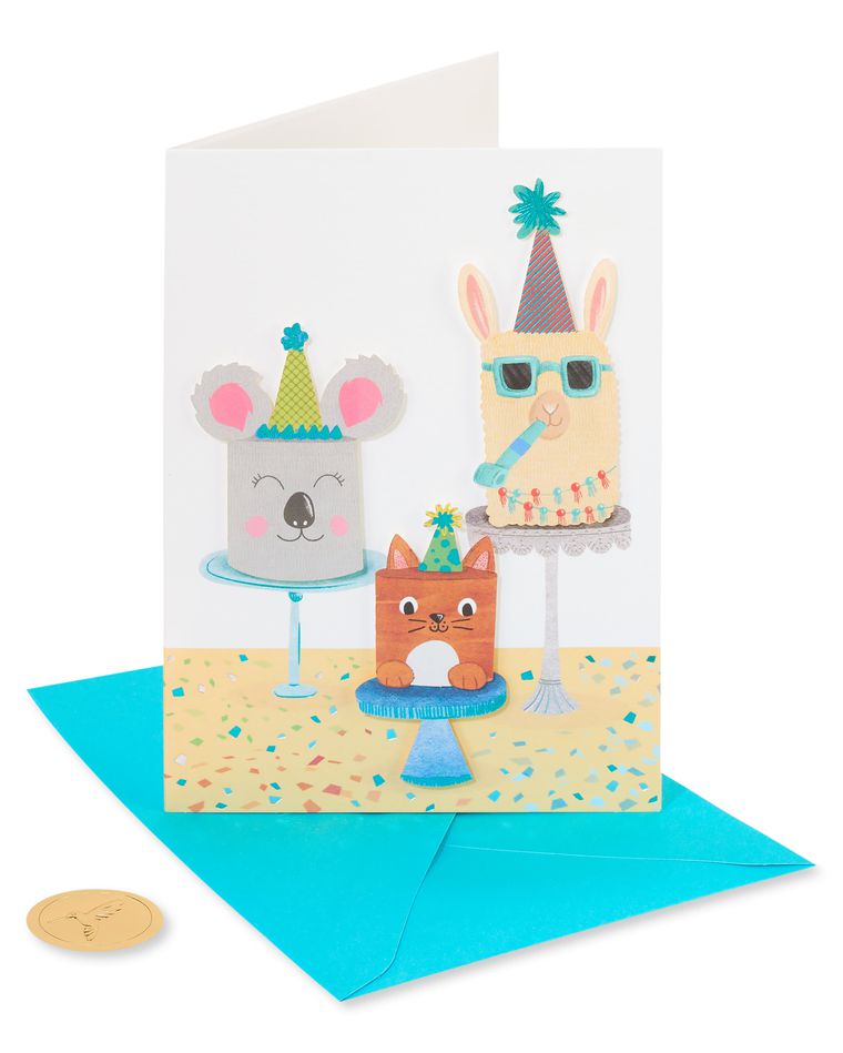 Cute Cakes Birthday Greeting Card 