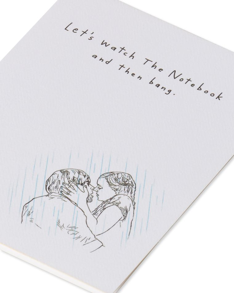 notebook and bang valentine's day card