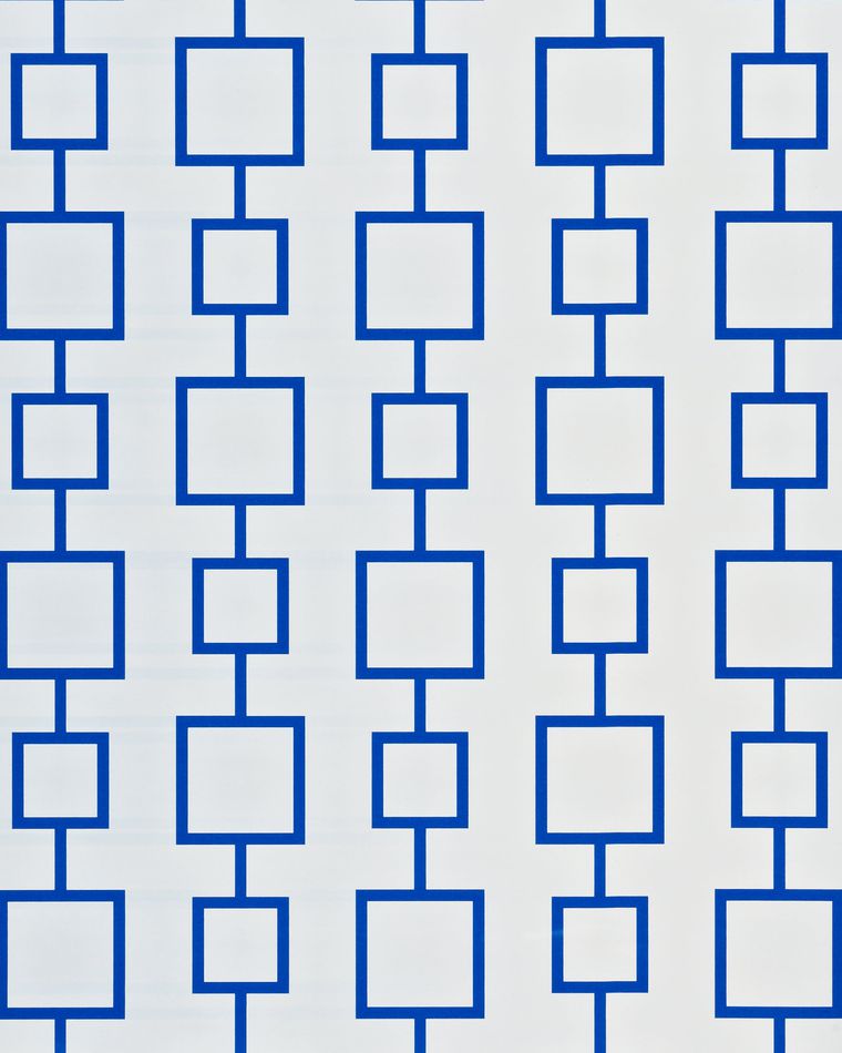 Reversible Wrapping Paper, Blue and Squares