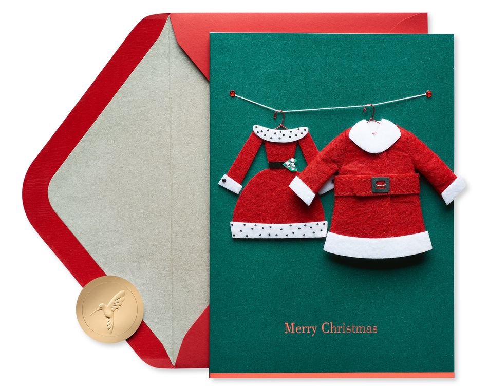 Mrs. Claus and Santa Suits Christmas Greeting Card 