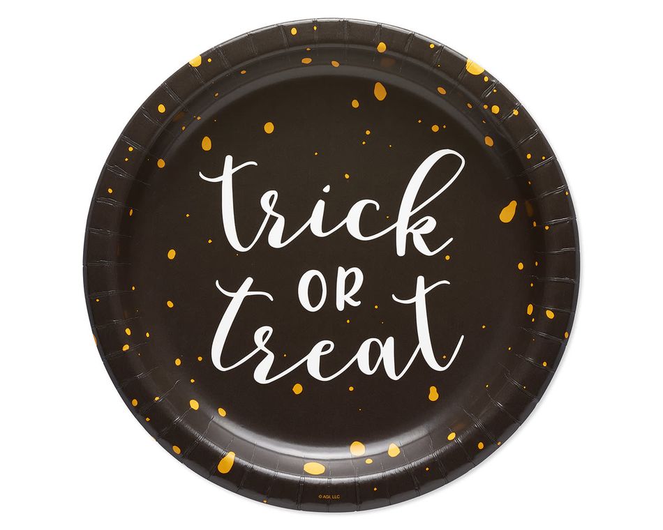 Halloween Trick or Treat Paper Dinner Plates, 8-Count