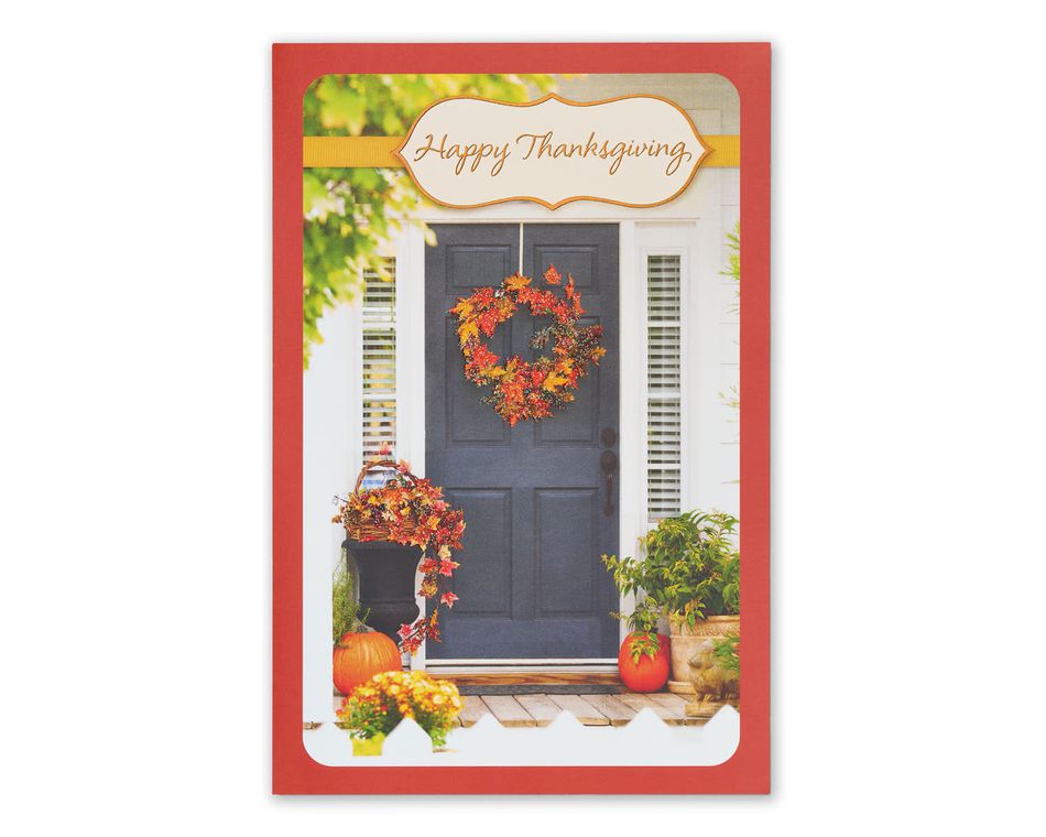 Family Friends Love Thanksgiving Card with Glitter, 6-Count