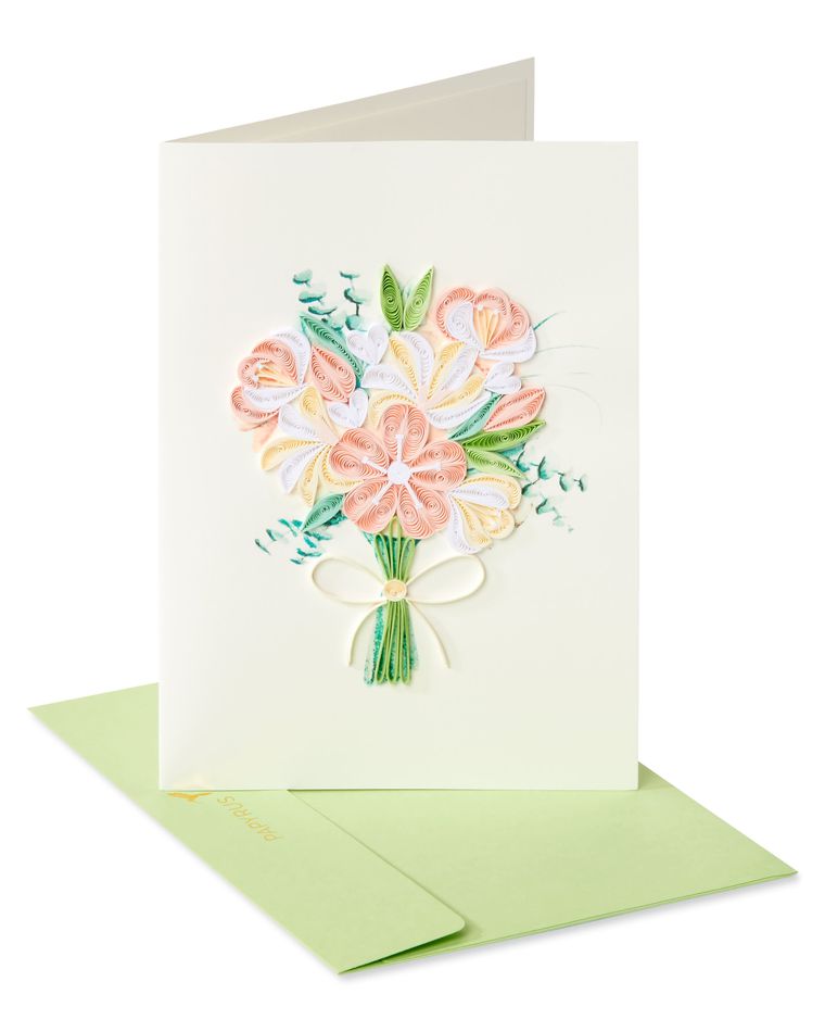 Bouquet Wedding Shower Quilling Greeting Card 