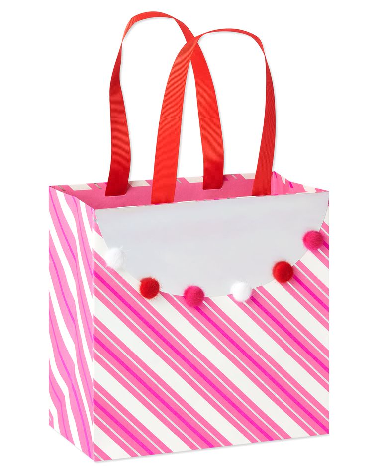 Medium Valentine's Day Gift Bag, Stripes, 1-Count
