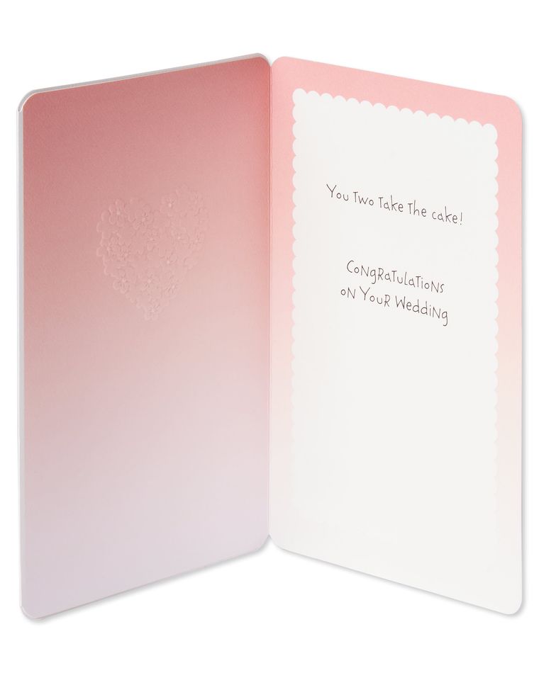 Pink Cake Wedding Card 