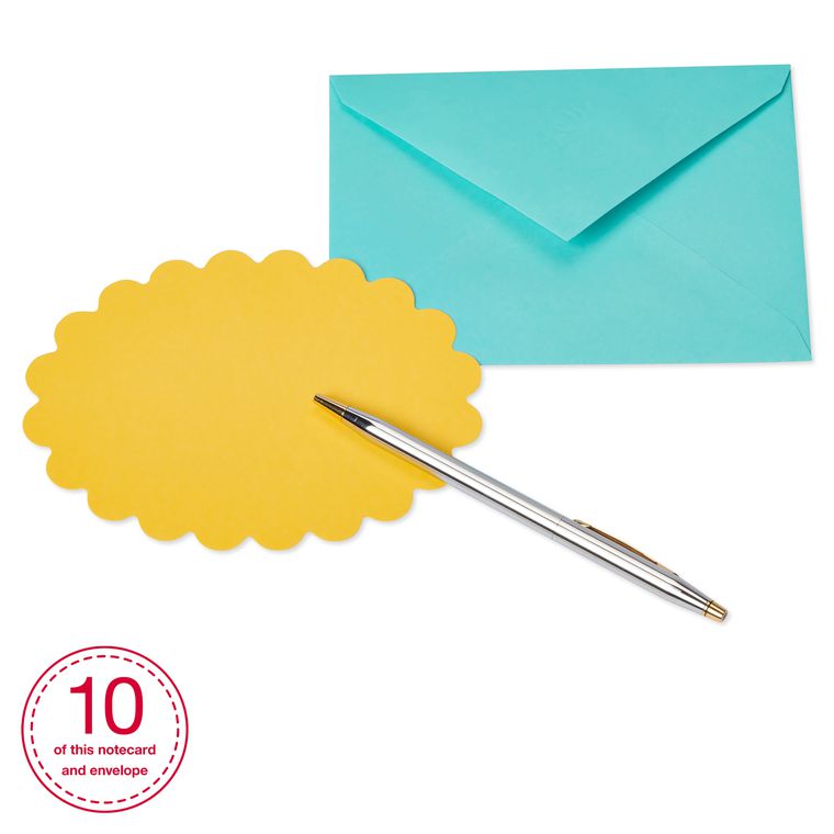 Bright Blank Flat Panel Note Cards and Colored Envelopes, 40-Count