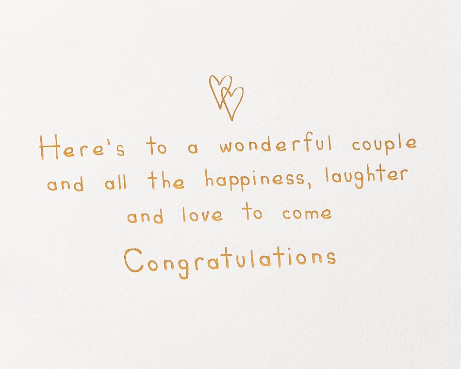 Happiness, Laughter and Love Wedding Shower Greeting Card for Couple