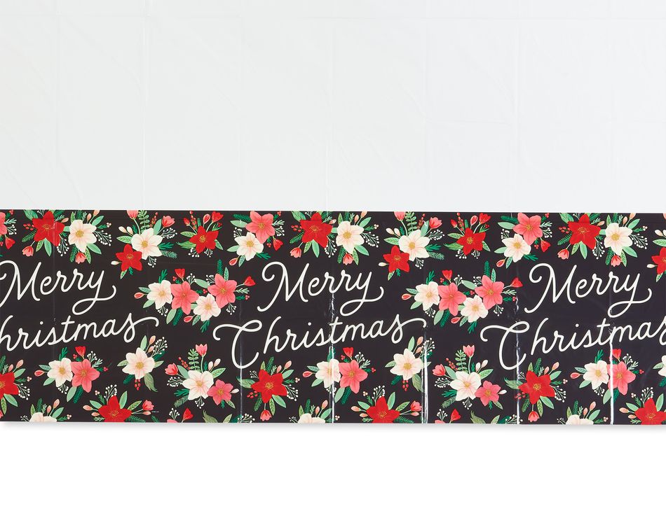 Winter Floral Plastic Table Cover, 54