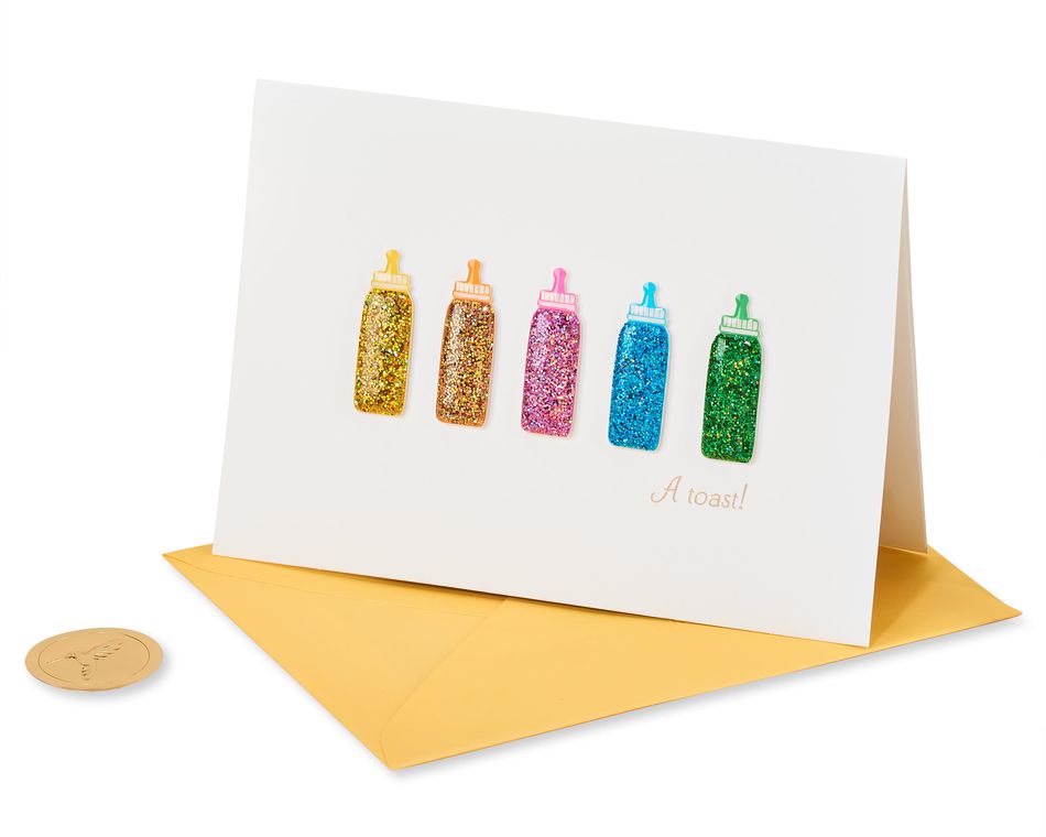 Baby Bottles New Baby Greeting Card