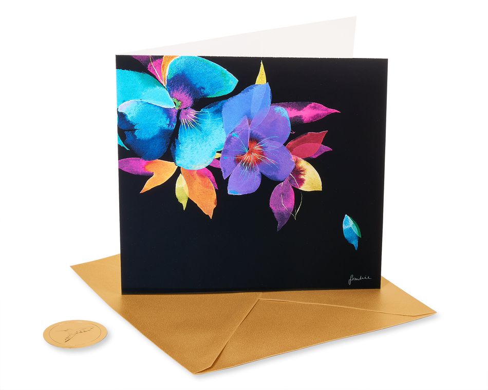 Colorful Flowers Blank Greeting Card 
