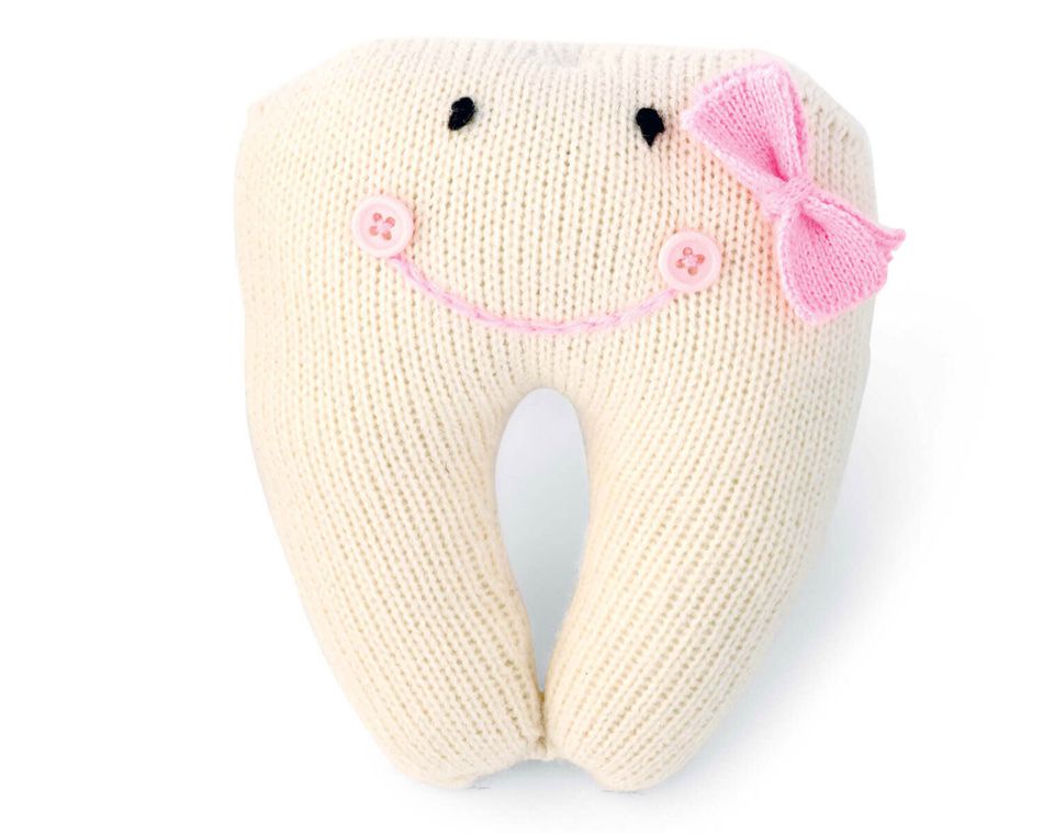 Mud Pie Pink Tooth Pillow