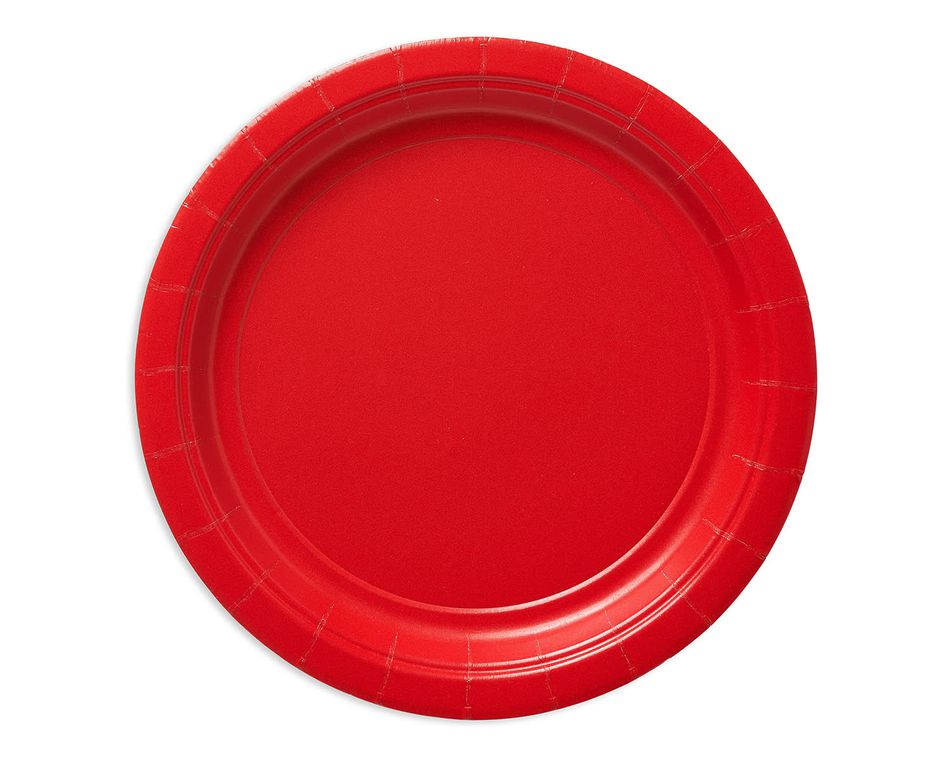 bright red dessert round paper plate 20 ct