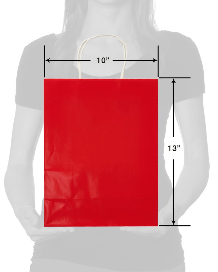 Medium Gift Bag, Solid Red