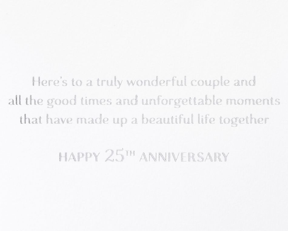 Unforgettable Moments 25th Anniversary Greeting Card for Couple
