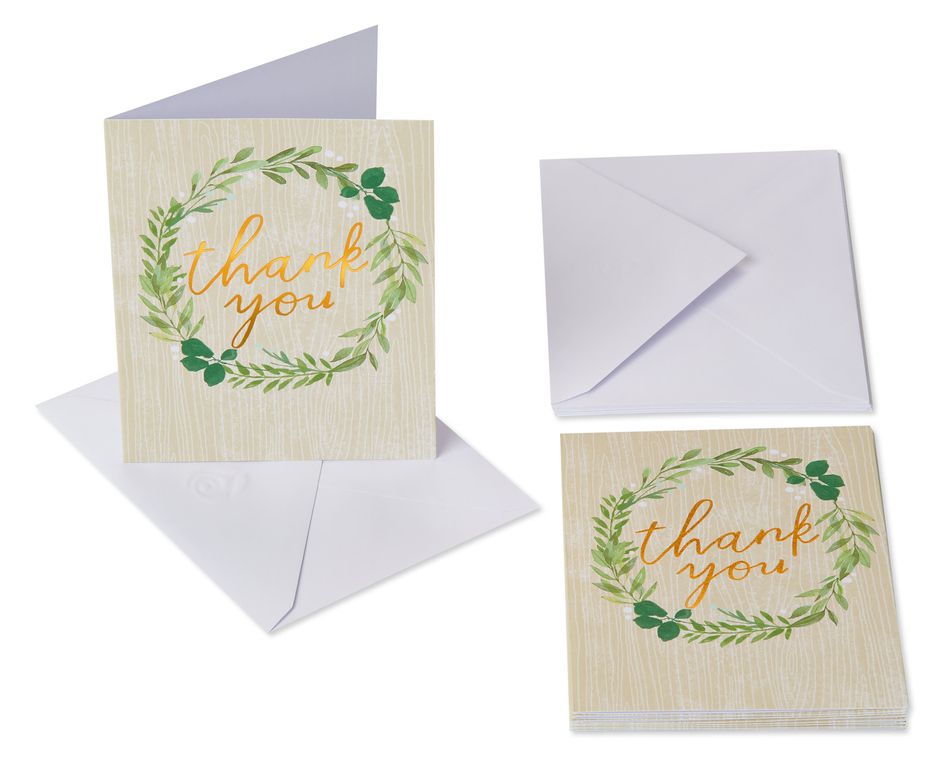 Thank You Wreath Cards and Envelopes, 10-Count