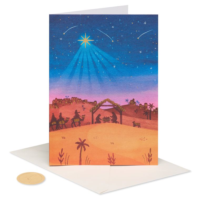 God Bless You Religious Christmas Cards Boxed with Envelopes, 14-Count