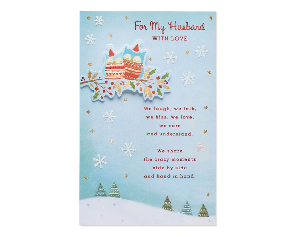 Owls Christmas Card for Husband