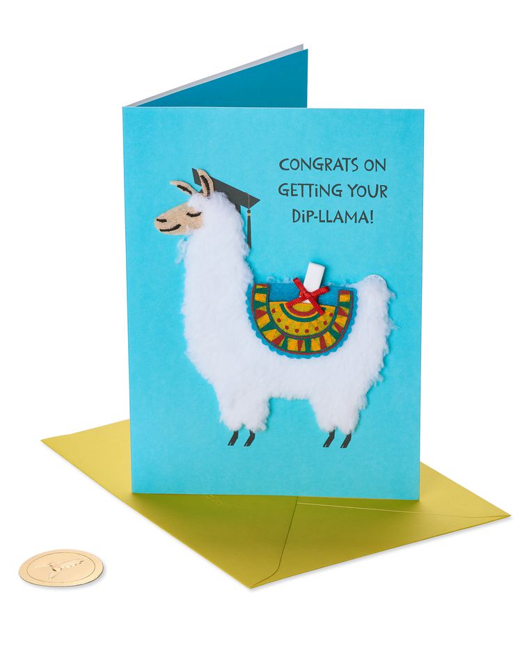 Dip-llama Graduation Greeting Card 