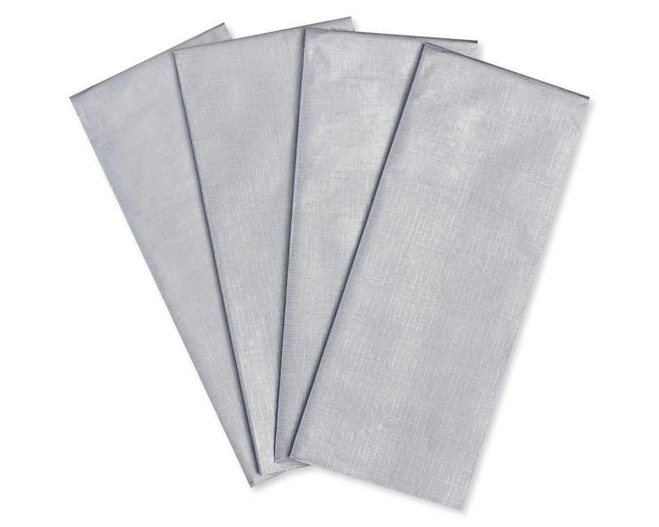 Silver Tissue Paper, 4-Sheets