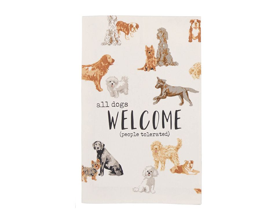 Mud Pie All Dogs Welcome Towel
