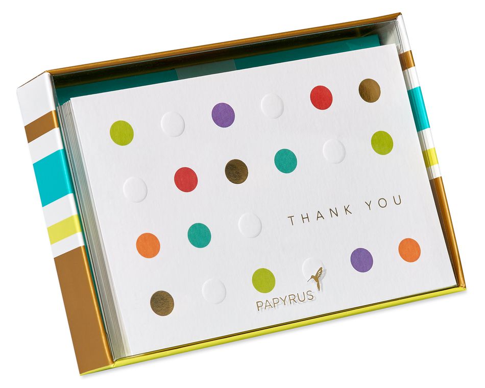 Bold Dots Blank Cards with Envelopes, 12-Count