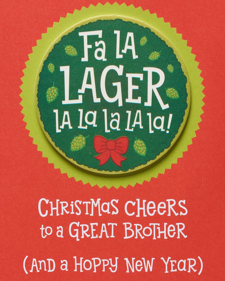 Lager Christmas Card for Brother