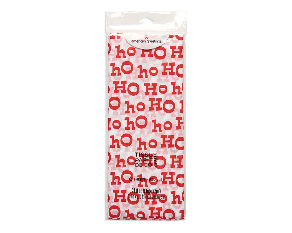 ho ho ho christmas tissue paper 6 sheets