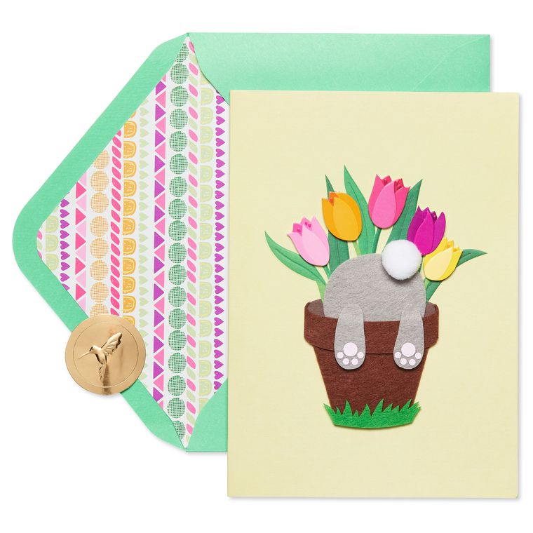 Bunny in Pot Easter Greeting Card